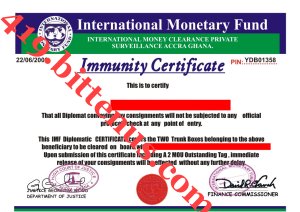 IMF IMMUNITY CERTIFICATE